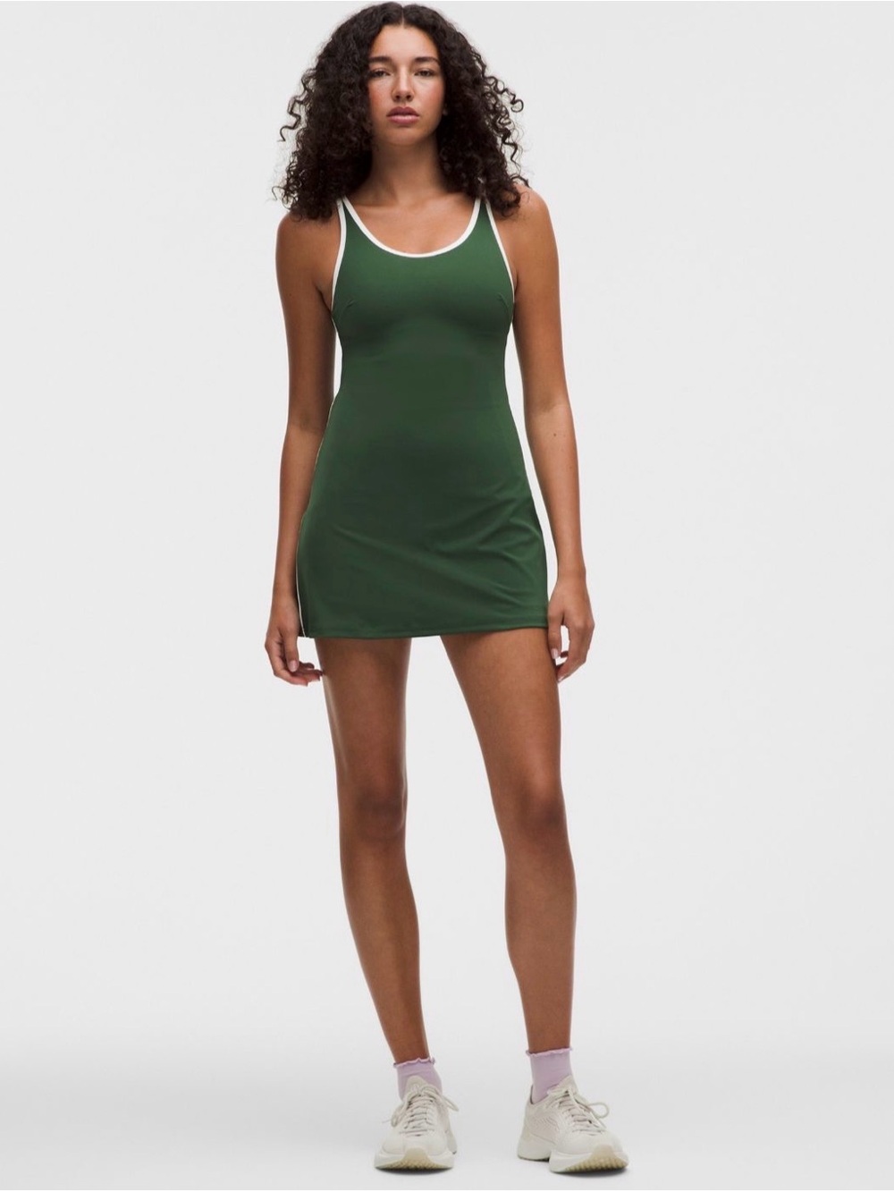 Lululemon Athleisure Scoop Neck Cutout Ivy Grove Green Tennis Dress